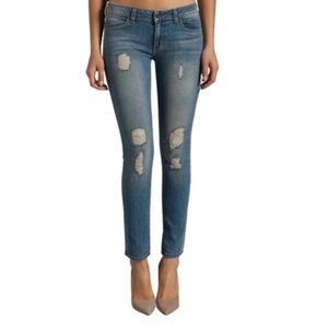 Stylish Blue Distressed Women Jeans by Siwy. Hannah slim crop